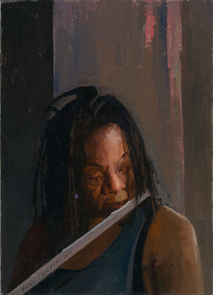 On the Flute, oil, 14.25" x 10.25"