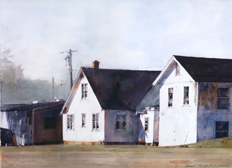 Quincy's Uptown Houses, watercolor, 22" x 30"